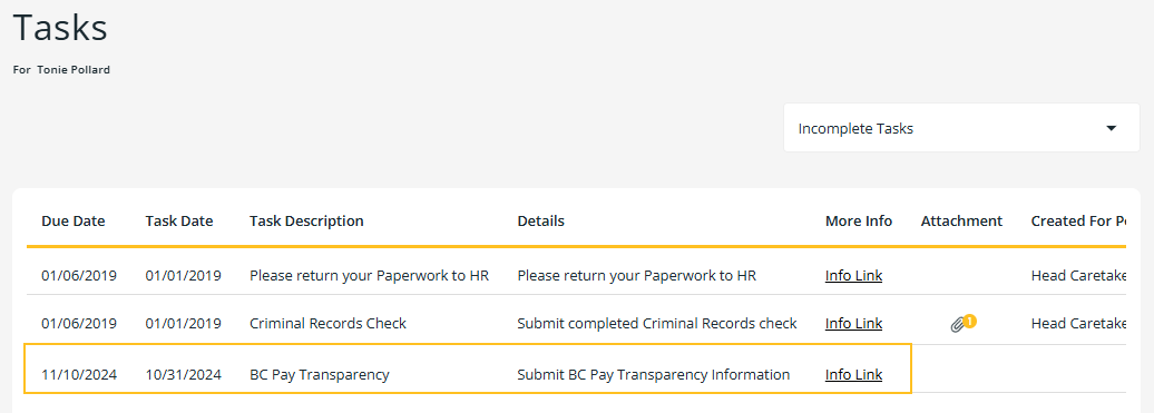 Task page BC pay transparency task