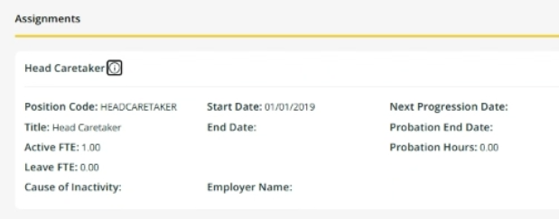 Profile page assignment hour fields hidden