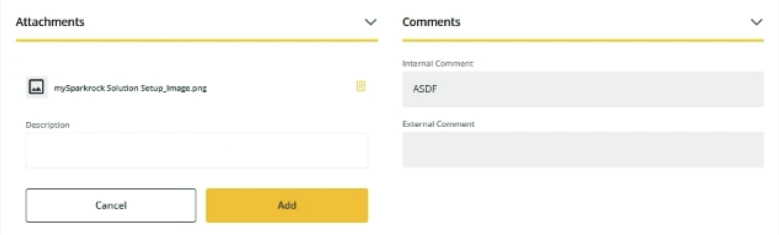 Attachments and Comments sections expanded