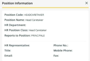 Position Information page assignment hour fields hidden