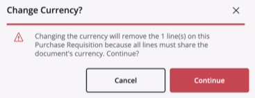 Change Currency dialog box